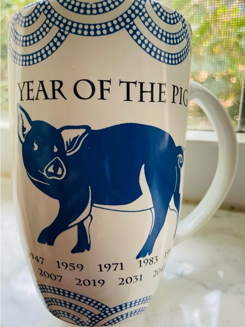 Chinese astrology-the year of the pig/ wild boar-vintage-rare-collectible-LG Mug